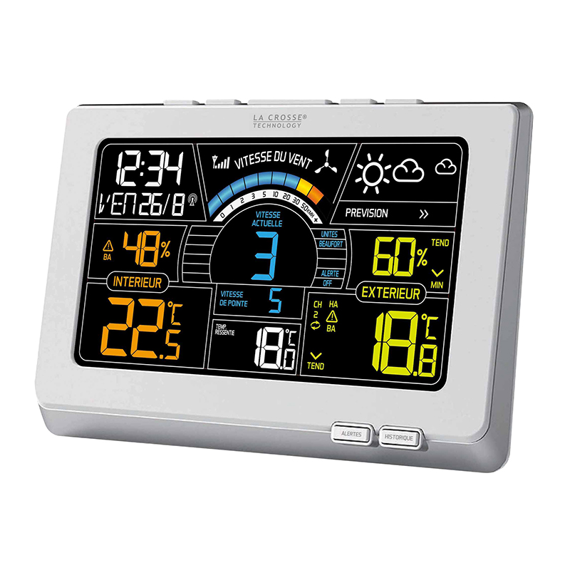 Station météo colorée LA CROSSE TECHNOLOGY WS6860 BLANC ARGENT en vente