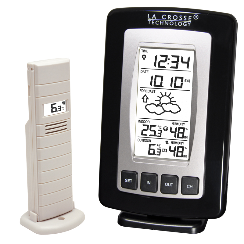 WS7027 BLACK SILVER Simple weather station LA CROSSE TECHNOLOGY