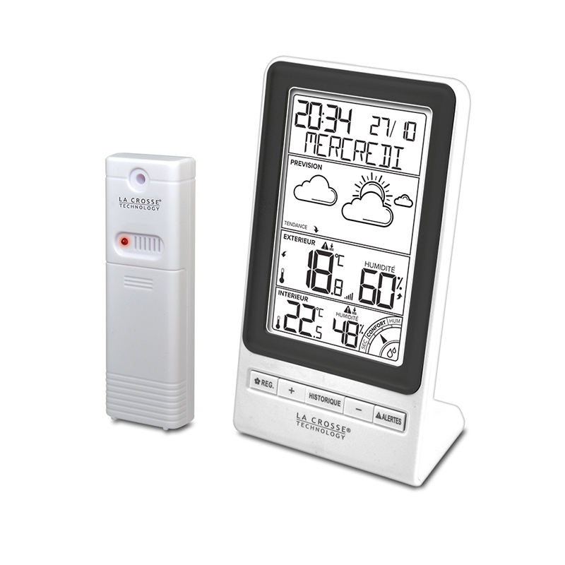 La crosse technology - station météo sans fil avec écran lcd couleur  ws6826whisil - 7455 - Conforama